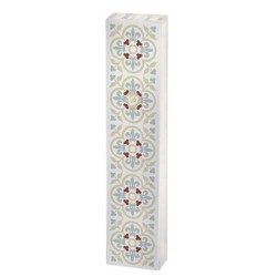 Dorit Judaica Acrylic Mezuzah Case with Aluminum Front - White & Beige
