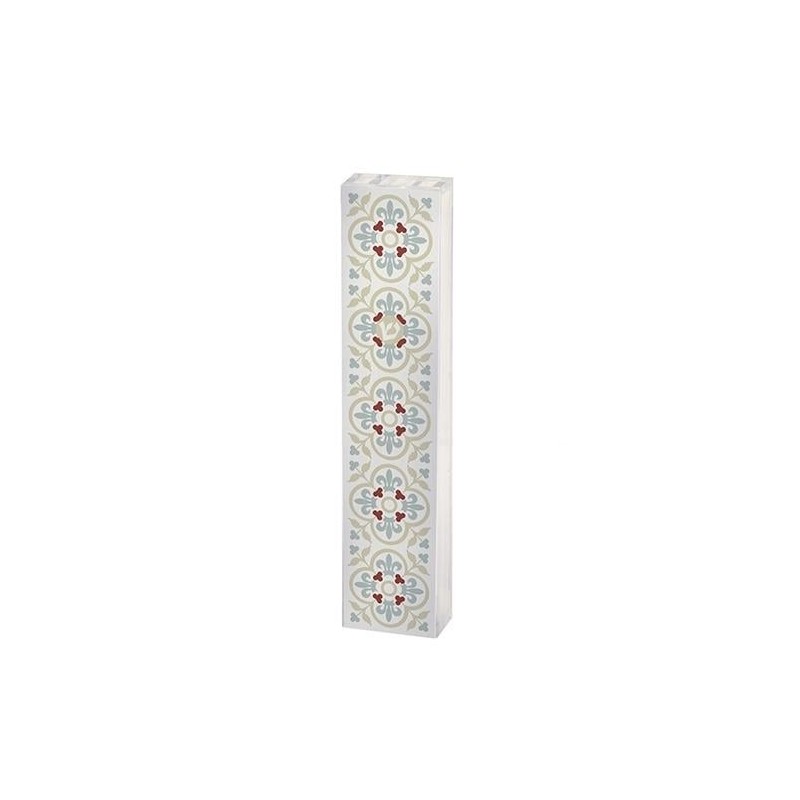 Dorit Judaica Acrylic Mezuzah Case with Aluminum Front - White & Beige