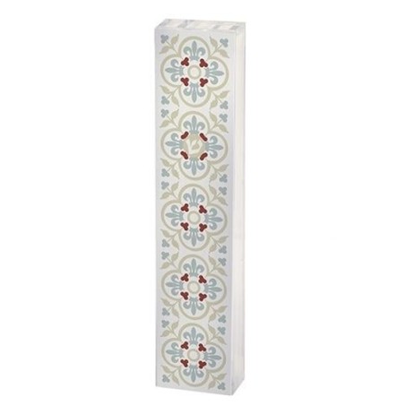 Dorit Judaica Acrylic Mezuzah Case with Aluminum Front - White & Beige