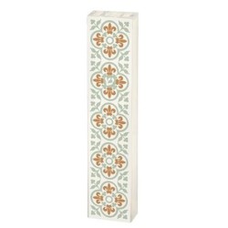 Dorit Judaica Acrylic Mezuzah Case with Aluminum Front - White Flowers