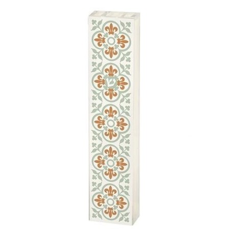 Dorit Judaica Acrylic Mezuzah Case with Aluminum Front - White Flowers