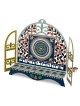 Dorit Judaica Pomegranate and Colorful Mandala Metal Hanukkah Menorah