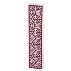 Dorit Judaica Acrylic Mezuzah Case with Aluminum Front - Red Garden