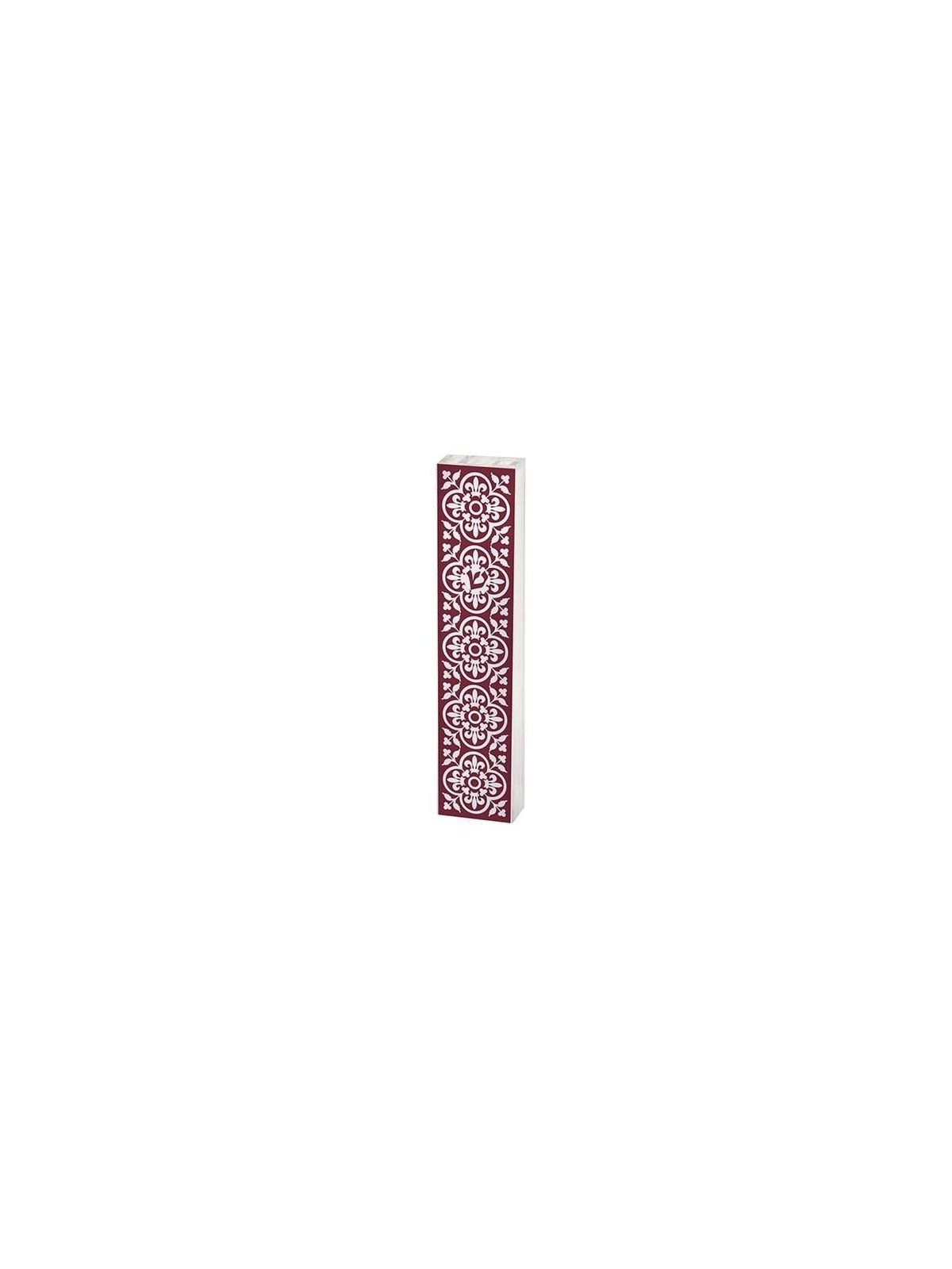 Dorit Judaica Acrylic Mezuzah Case with Aluminum Front - Red Garden