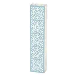 Dorit Judaica Acrylic Mezuzah Case with Aluminum Front - Blue Garden