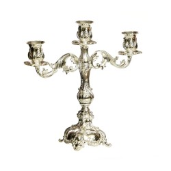Silver Plated Three Branch Candelabrum o... | Traditional Candlesticks