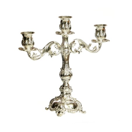 Silver Plated Three Branch Candelabrum o... | Traditional Candlesticks