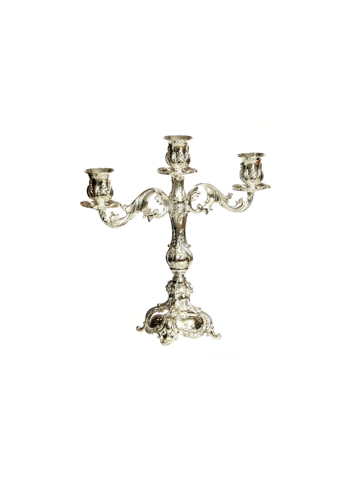 Silver Plated Three Branch Candelabrum o... | Traditional Candlesticks
