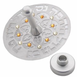 Dorit Judaica Stainless Steel & Swarovski Stones Dreidel - A Great Mir