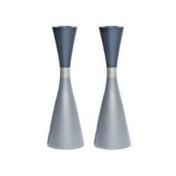 Yair Emanuel Large Cone Shaped Candlesticks with Ban... | Candlesticks