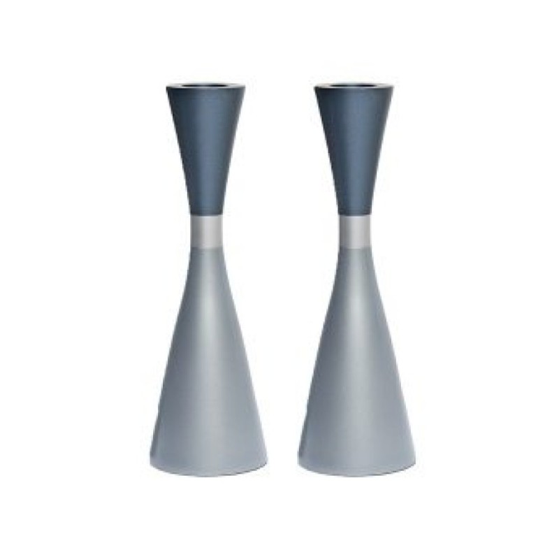 Yair Emanuel Large Cone Shaped Candlesticks with Ban... | Candlesticks