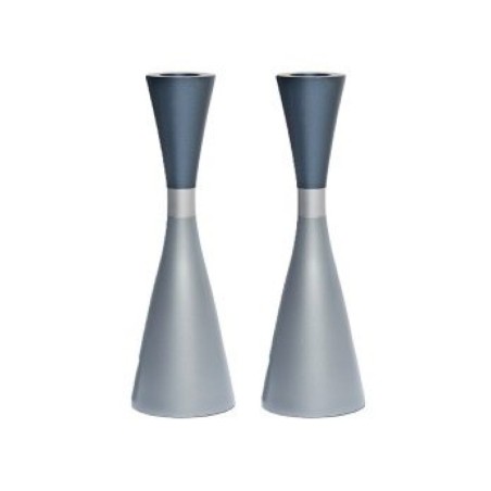 Yair Emanuel Large Cone Shaped Candlesticks with Ban... | Candlesticks