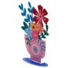 Dorit Judaica Colored Metal Standing Flower Pot - Multiple Blessings
