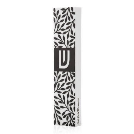 Dorit Judaica Black & White Laser-Cut Pattern Mezuzah Case