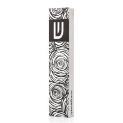 Dorit Judaica Black & White Laser-Cut Pattern Mezuzah Case