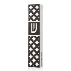 Dorit Judaica Black & White Laser-Cut Pattern Mezuzah Case