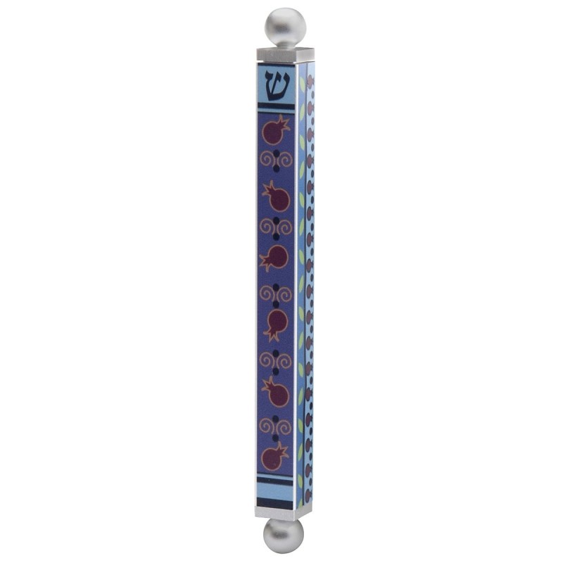 Dorit Judaica Pomegranates Mezuzah Case with Shin
