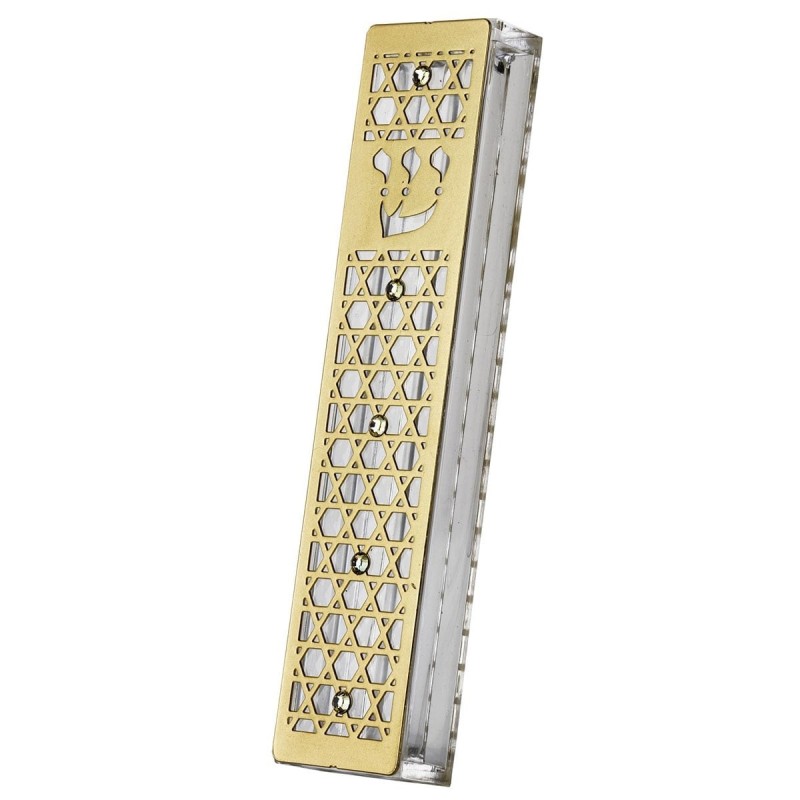 Dorit Judaica Gold-Plated Acrylic Mezuzah Case