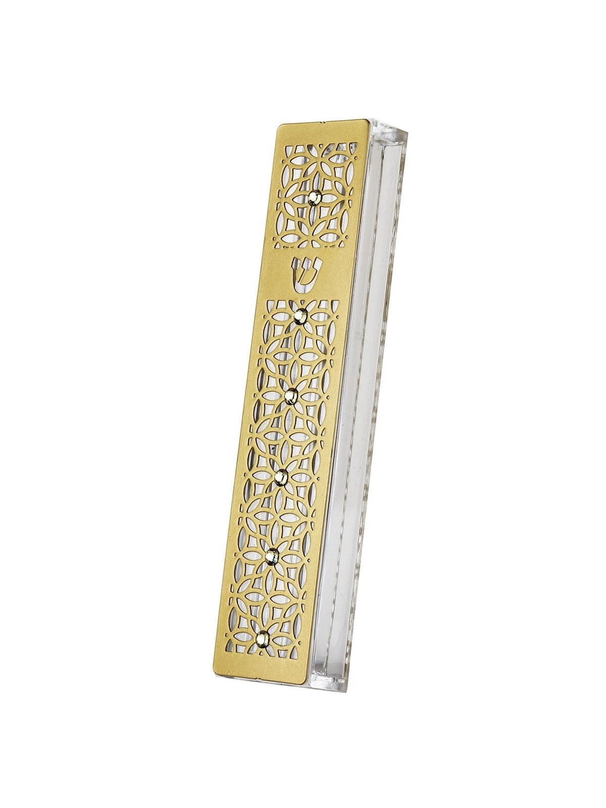 Dorit Judaica Gold-Plated Acrylic Mezuzah Case With Abstract Design