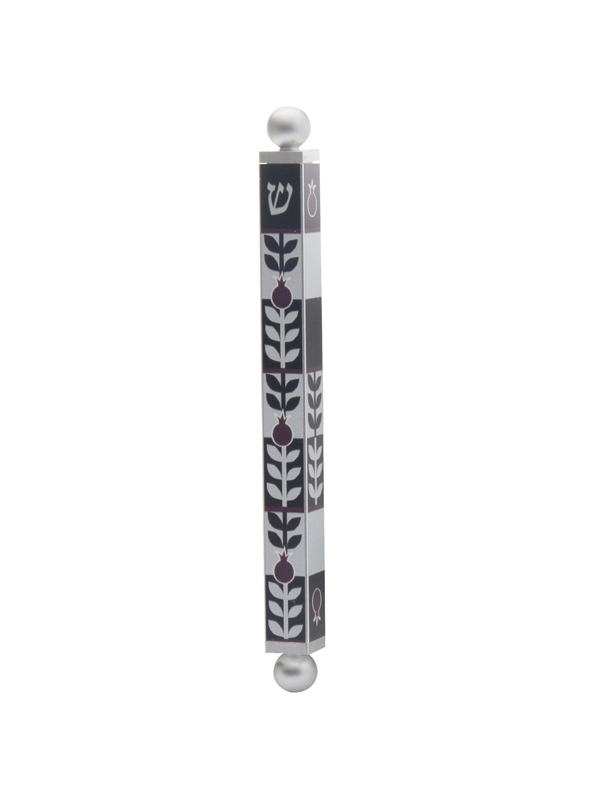 Dorit Judaica Pomegranate Leaves Mezuzah Case with Shin