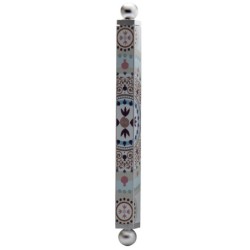 Dorit Judaica Floral Pomegranate Mandala Mezuzah