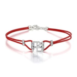 Ahava (Love) Sterling Silver and Leather Bracelet
