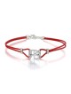 Ahava (Love) Sterling Silver and Leather Bracelet