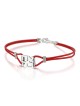 Ahava (Love) Sterling Silver and Leather Bracelet