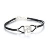 Ahava (Love) Sterling Silver and Leather Bracelet