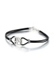 Ahava (Love) Sterling Silver and Leather Bracelet