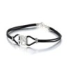 Ahava (Love) Sterling Silver and Leather Bracelet
