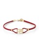 Ahava (Love) Sterling Silver and Leather Bracelet