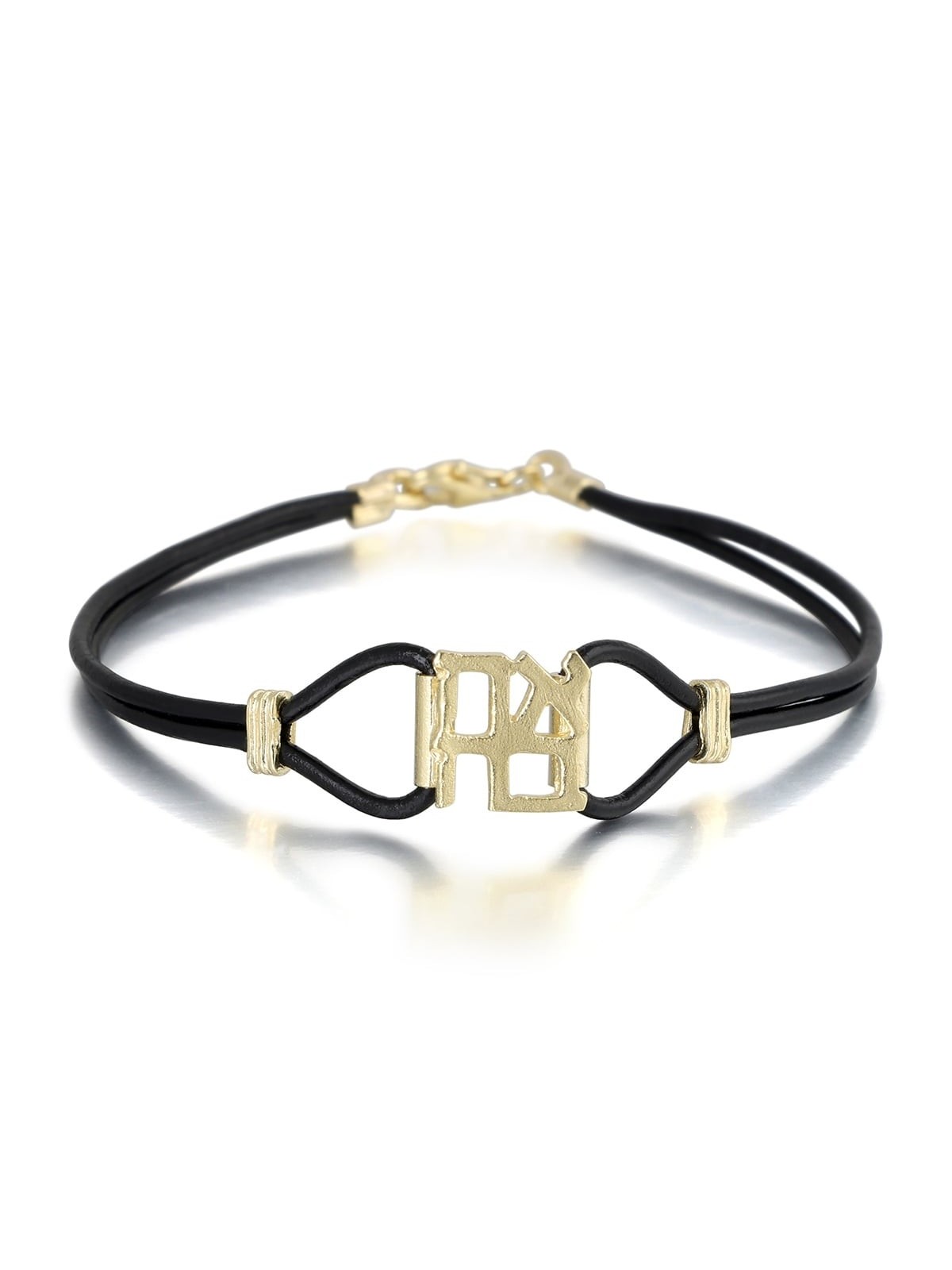 Ahava (Love) Sterling Silver and Leather Bracelet
