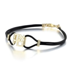 Ahava (Love) Sterling Silver and Leather Bracelet