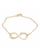 Gold Plated English / Hebrew Infinity Name Bracelet (Up To 2 Names)