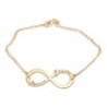 Gold Plated English / Hebrew Infinity Name Bracelet (Up To 2 Names)