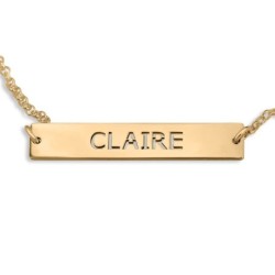 Gold Plated English / Hebrew Bar Name Bracelet