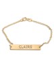 Gold Plated English / Hebrew Bar Name Bracelet