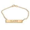 Gold Plated English / Hebrew Bar Name Bracelet