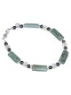 Sterling Silver Bracelet with Roman Glass and Black Pearls