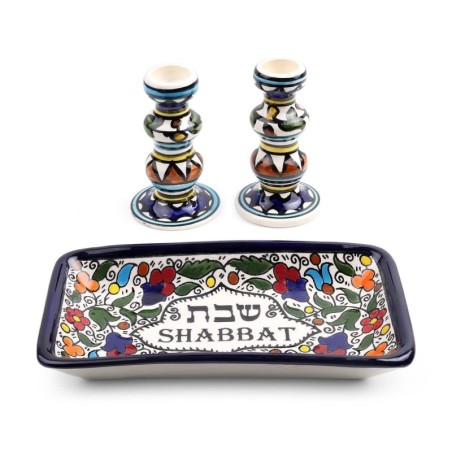 Shabbat Candlesticks Set. Armenian Ceramic