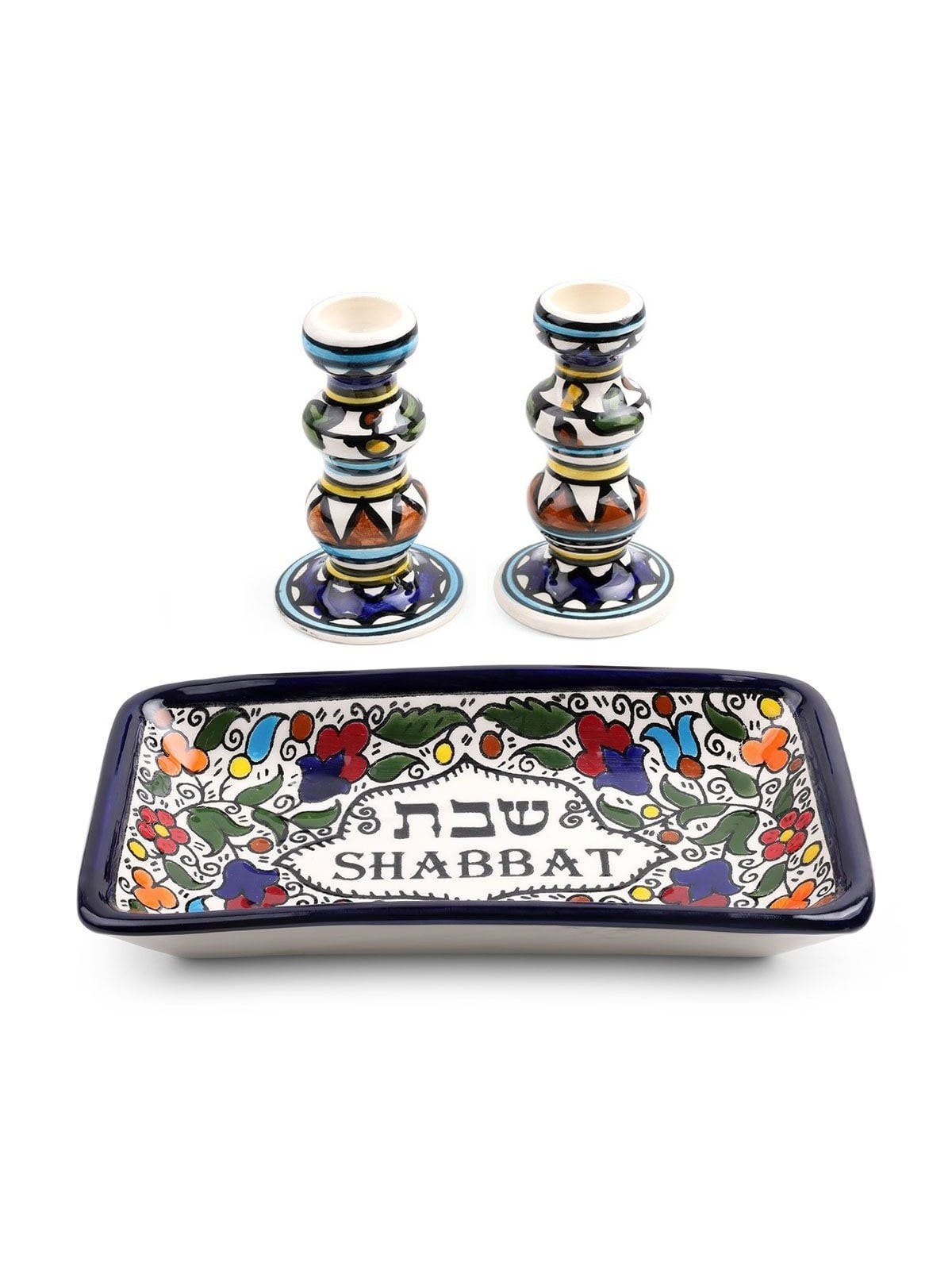 Shabbat Candlesticks Set. Armenian Ceramic