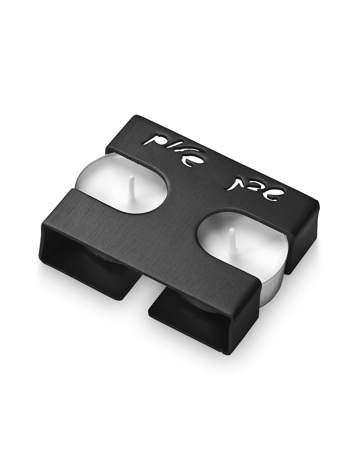 Shabbat Shalom Adi Sidler Anodized Aluminum Travel Shabbat Candlestick