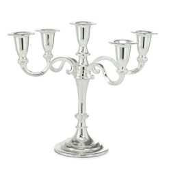 5-Arm Silver-Plated Jewish Candelabra "Kennedy" by Hazorfim