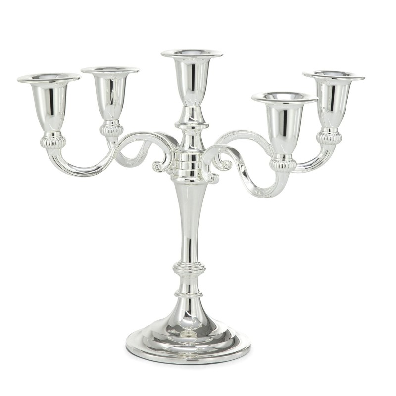 5-Arm Silver-Plated Jewish Candelabra "Kennedy" by Hazorfim
