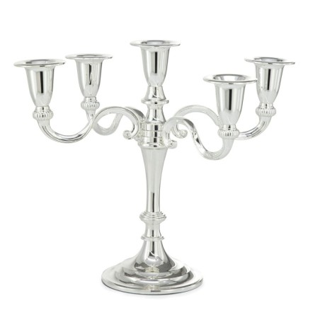 5-Arm Silver-Plated Jewish Candelabra "Kennedy" by Hazorfim