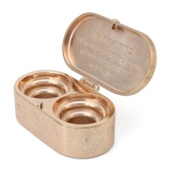 Travel Shabbat Candlesticks with Ornate Floral Design