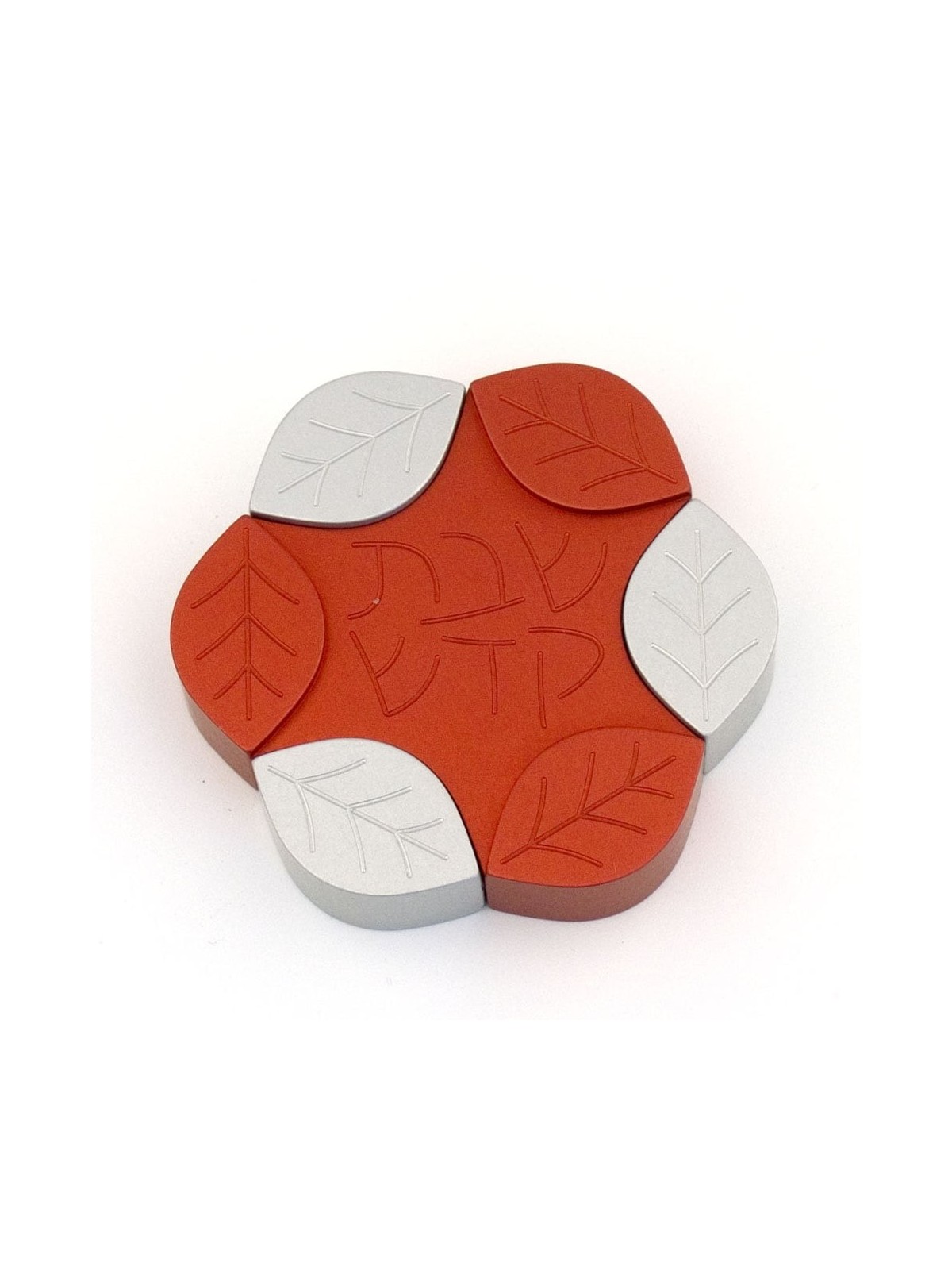 Agayof Design Large Aluminum Leaves Travel Shabbat Candle Holders - Va