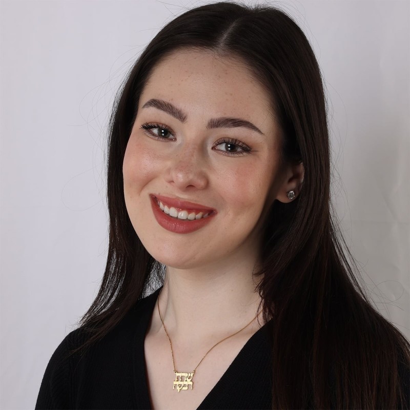 24K Gold-Plated Double Hebrew Name Necklace (Classic Script)