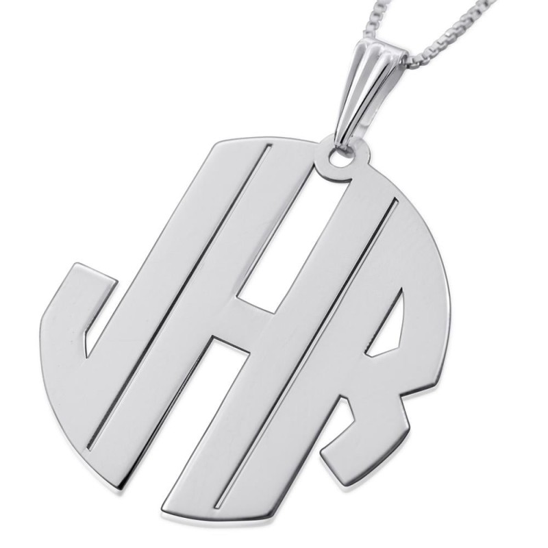 Sterling Silver / Gold Plated Block Letters Monogram Personalized Name